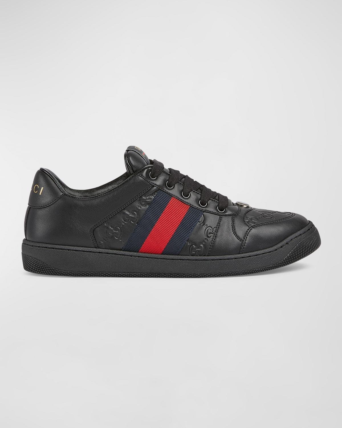 GUCCI Gg Embossed Leather Low-top Sneakers In 1074 Product Image