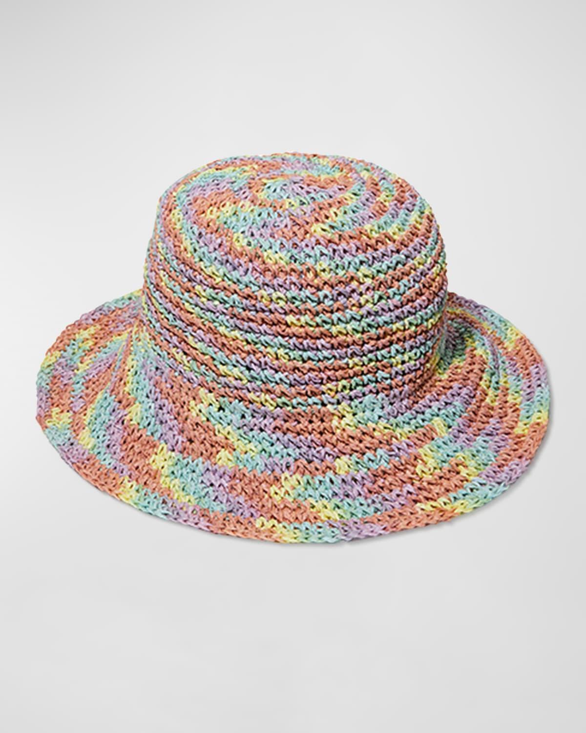 Lele Sadoughi Rainbow Raffia Bucket Hat Product Image