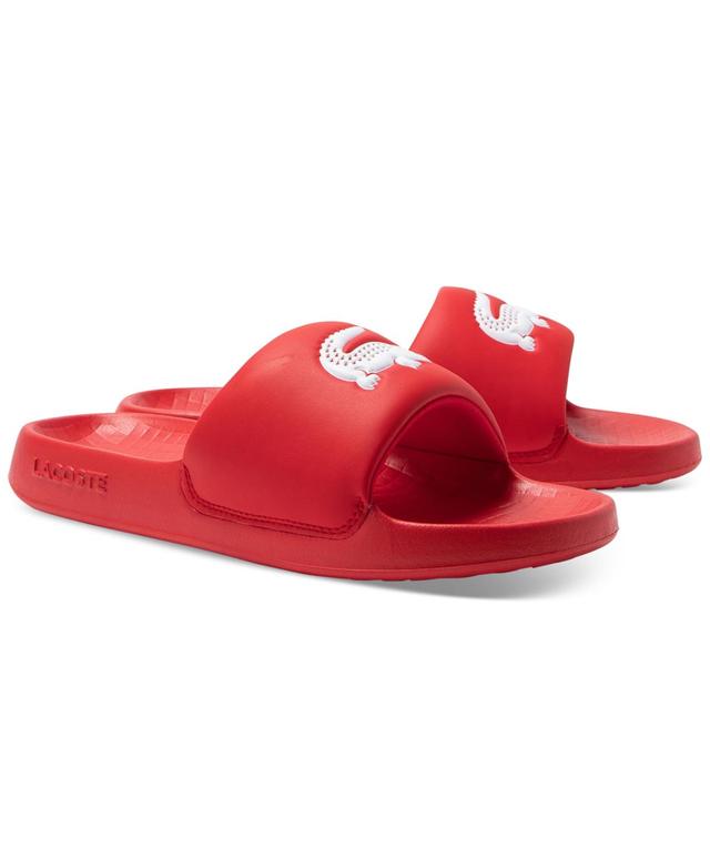 Lacoste Mens Croco 1.0 Slip-On Slide Sandals - Red Product Image