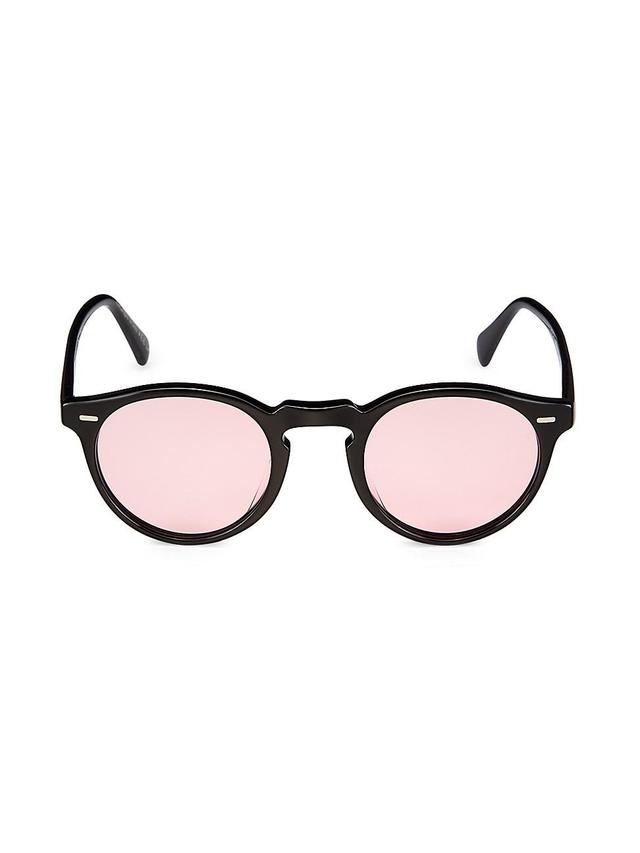 Vintage-Inspired Acetate Round Sunglasses Product Image