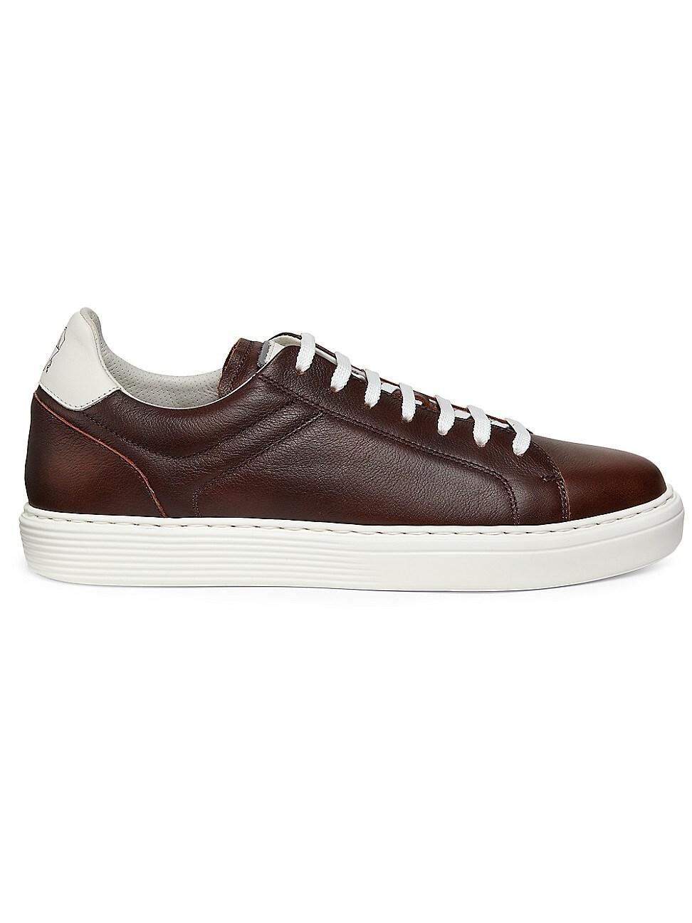 Mens Leather Low-Top Sneakers Product Image