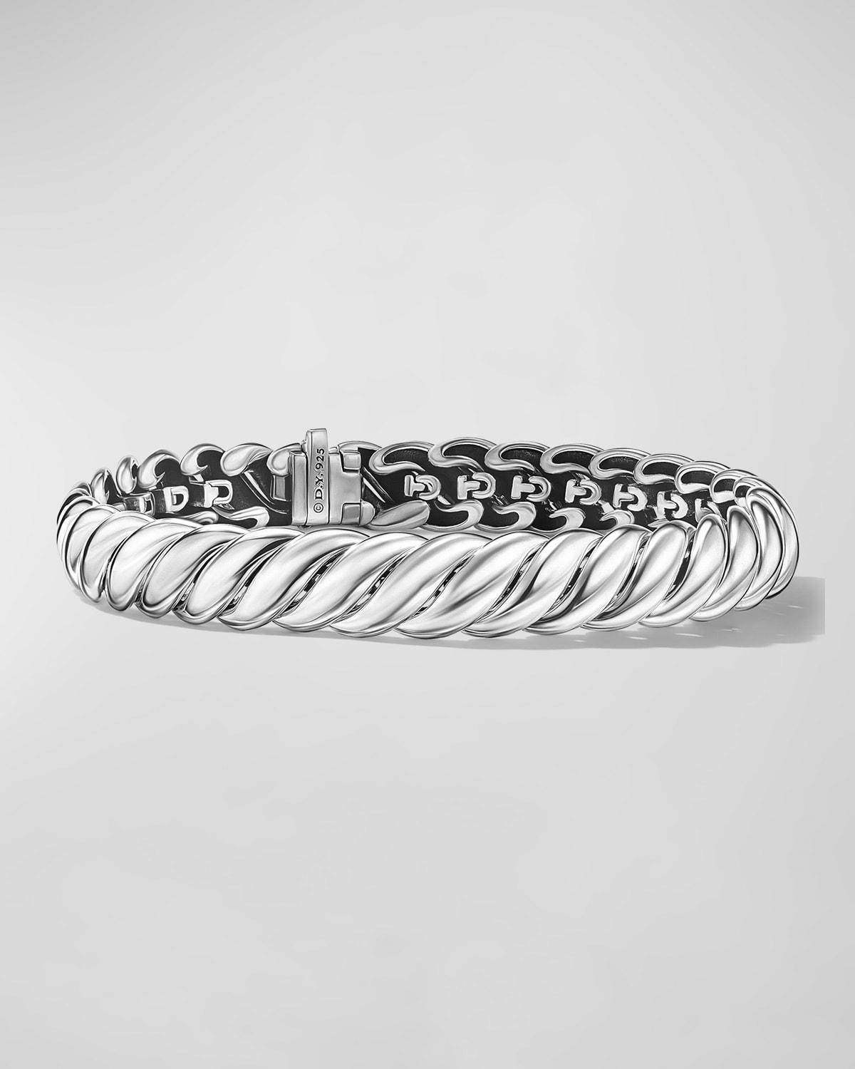 Womens Sculpted Cable Bracelet In Sterling Silver Product Image