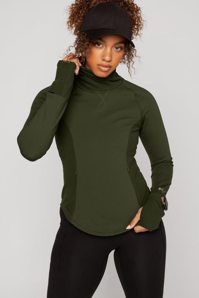 Chasing Pavements Mockneck Pullover - Evergreen Product Image