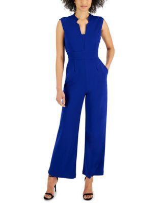 Women's Notch-Neck Sleeveless Jumpsuit  Product Image