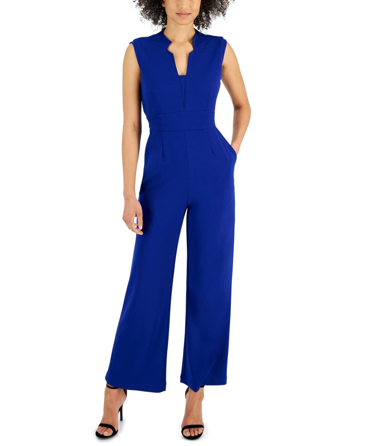 Women's Notch-Neck Sleeveless Jumpsuit  Product Image