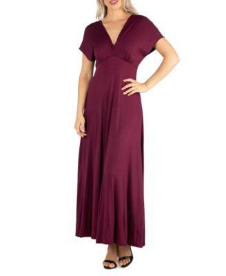 Womens Cap Sleeve V-Neck Maxi Dress Product Image