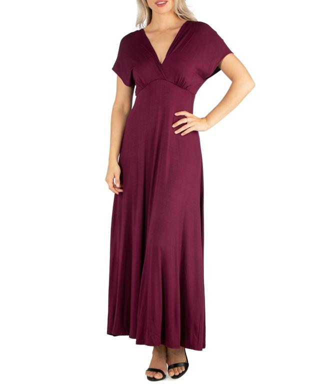 Womens Cap Sleeve V-Neck Maxi Dress Product Image