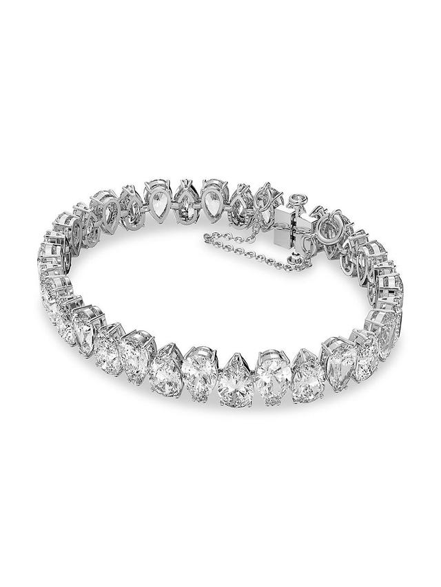 Womens Matrix Swarovski Crystal Pear-Cut Rhodium-Plated Bracelet Product Image