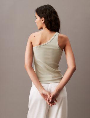 Cotton Contour Rib One Shoulder Top Product Image