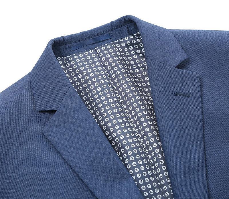 Regular Fit 2 Piece Notch Lapel 2 Button Suit In Blue Product Image