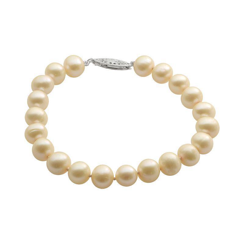 PearLustre by Imperial Dyed Freshwater Cultured Pearl Sterling Silver Bracelet, Womens Yellow Product Image