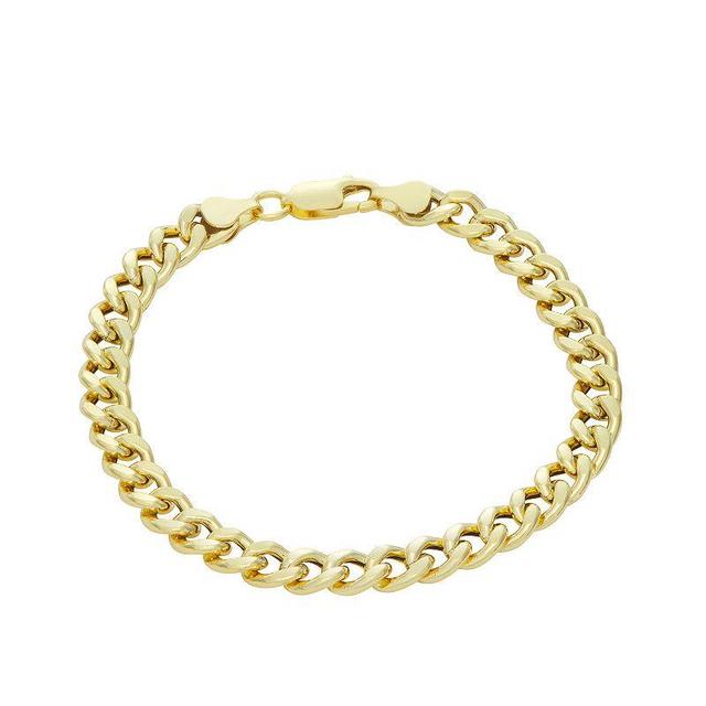 Giorgio di Vicenza Sterling Silver Mens Curb Chain Bracelet Gold Tone Product Image