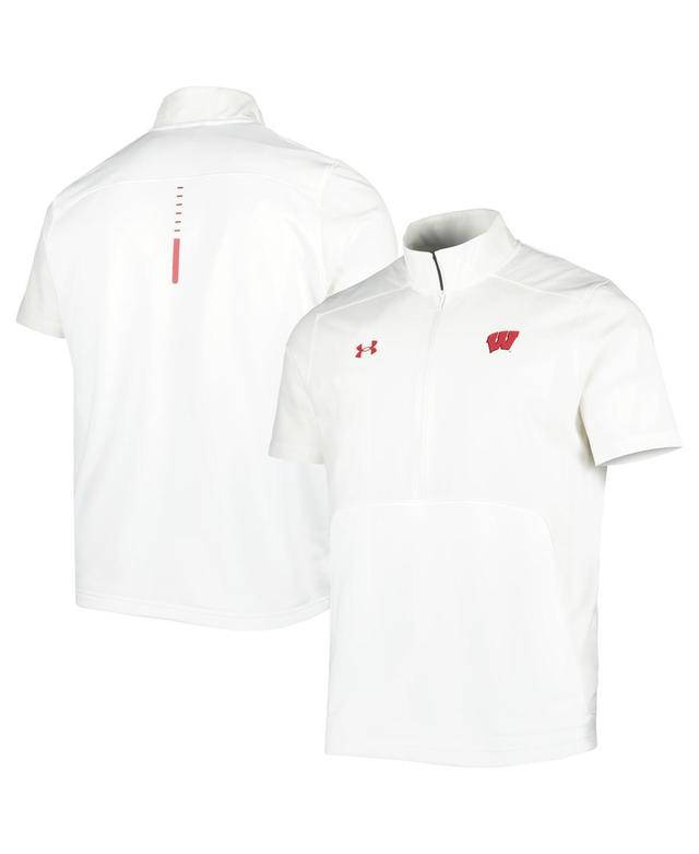 Mens Under Armour White Wisconsin Badgers Motivate 2.0 Half-Zip Jacket Product Image