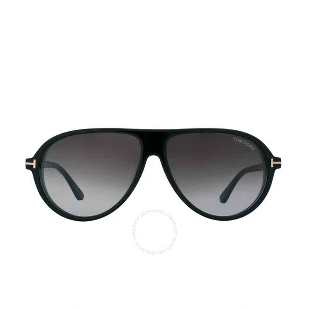 TOM FORD Marcus Smoke Gradient Pilot Men's Sunglasses Ft1023 01b 60 In Black Product Image