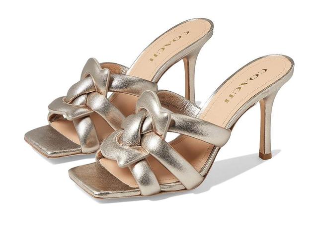 COACH Kellie Metallic Leather Sandal (Platinum Champagne) Women's Shoes Product Image