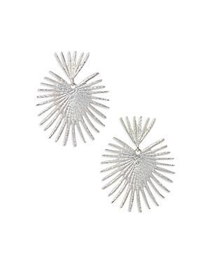 Womens Rhodium-Plated Fan Drop Earrings Product Image