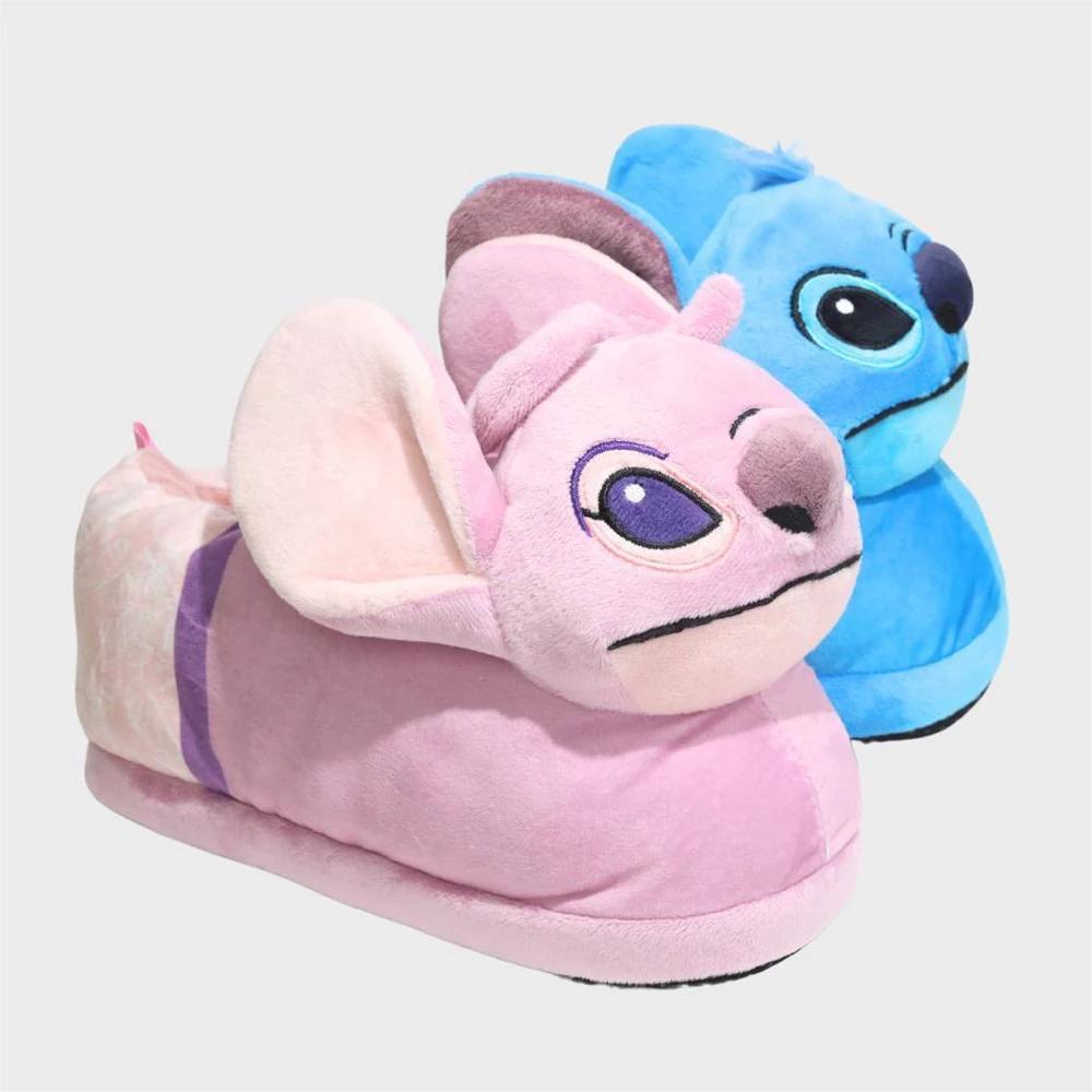 Lilo & Stitch Womens 3D Head Slippers - Blue/Purple XL Product Image