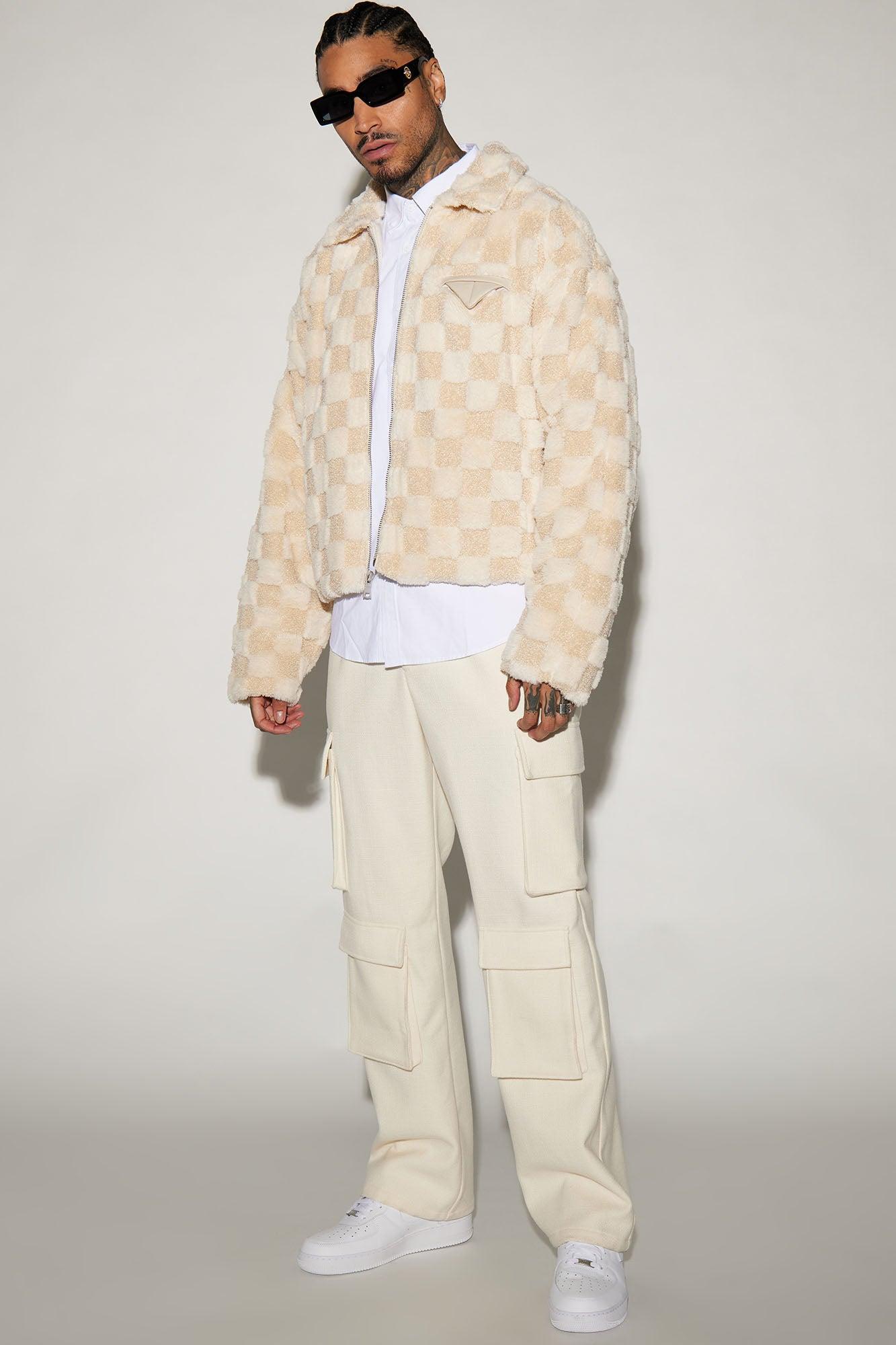 Helsinki Textured Checker Cropped Jacket - Cream/combo Product Image