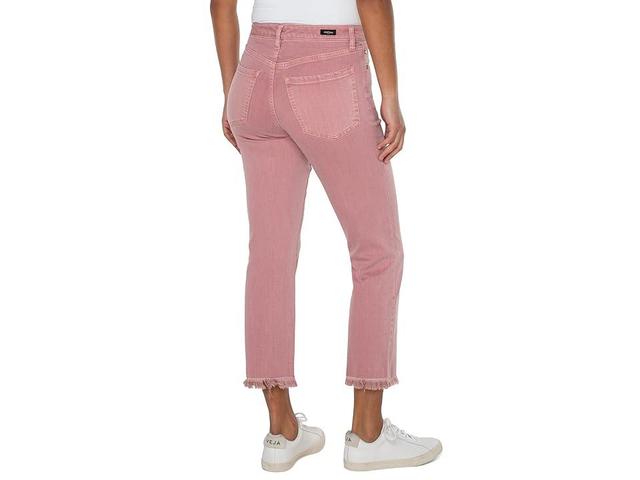 Liverpool Los Angeles Kennedy Crop Fray Hem Straight Leg Jeans Product Image