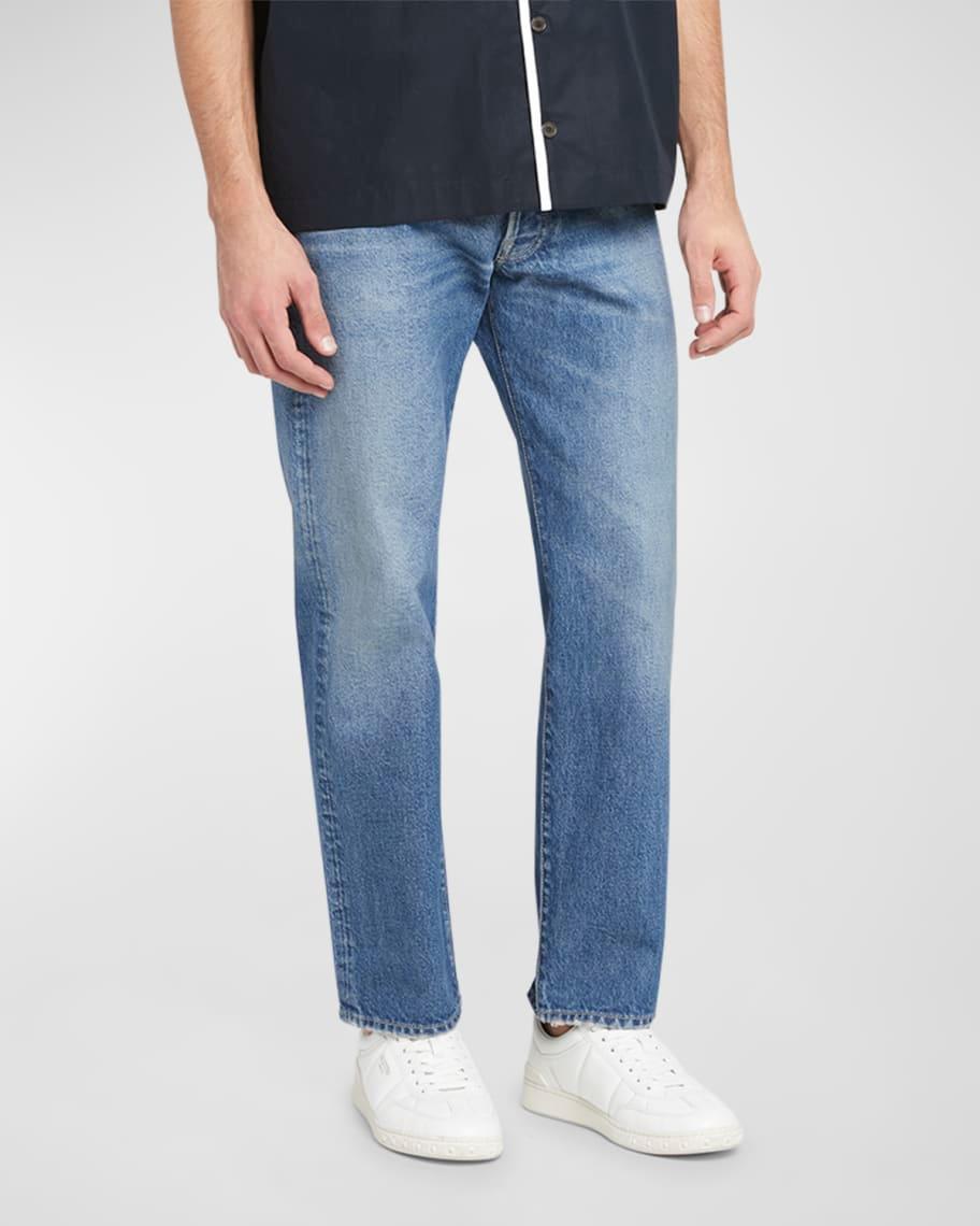 Mens V Logo Straight-Leg Jeans product image