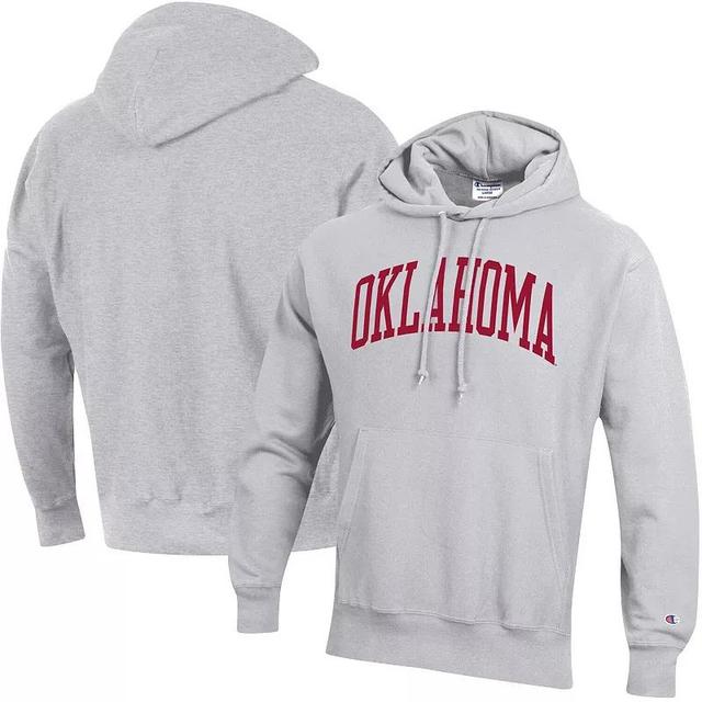 Mens Champion Heathered Gray Oklahoma Sooners Big & Tall Reverse Weave Fleece Pullover Hoodie Sweatshirt Product Image