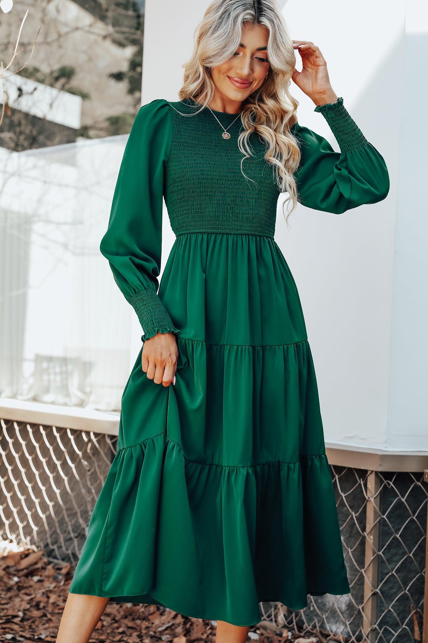 Anastasia Smocked Long Sleeve Maxi Dress Product Image