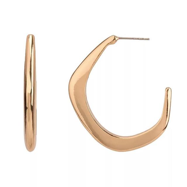 Womens Gold Tone Post Hoop Earrings, None Product Image