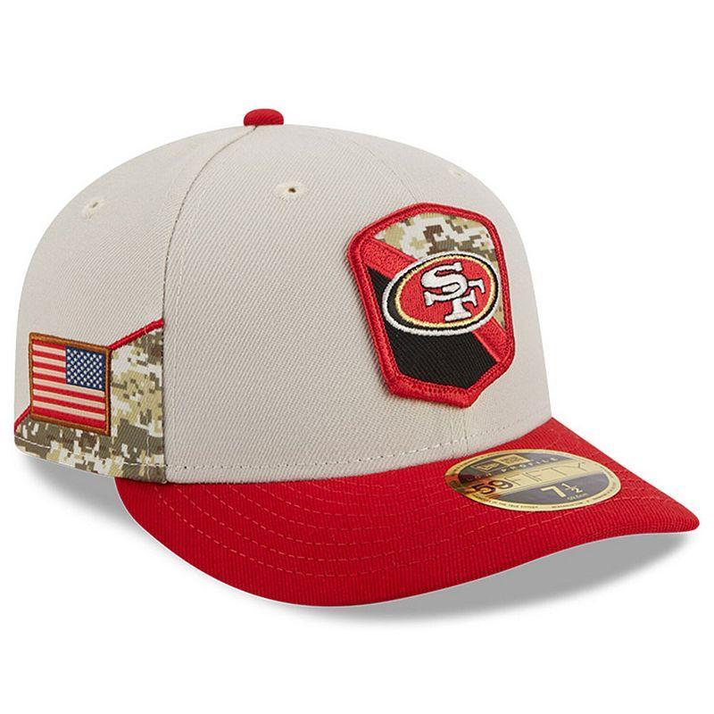 Mens New Era  Stone/Scarlet San Francisco 49ers 2023 Salute To Service Low Profile 59FIFTY Fitted Hat Product Image