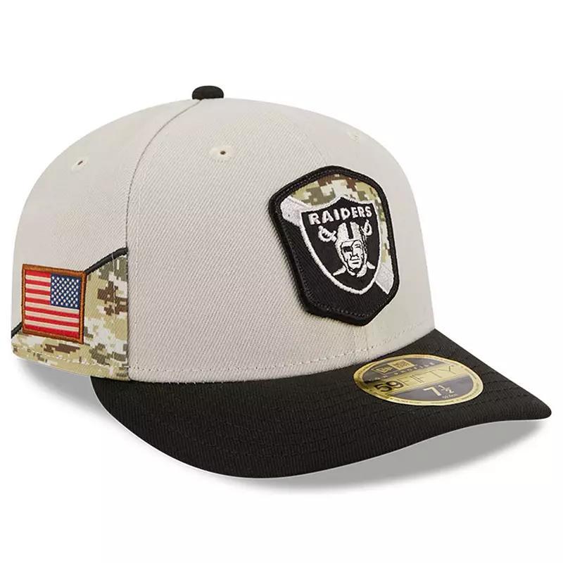 Mens New Era  Stone/Black Las Vegas Raiders 2023 Salute To Service Low Profile 59FIFTY Fitted Hat Product Image