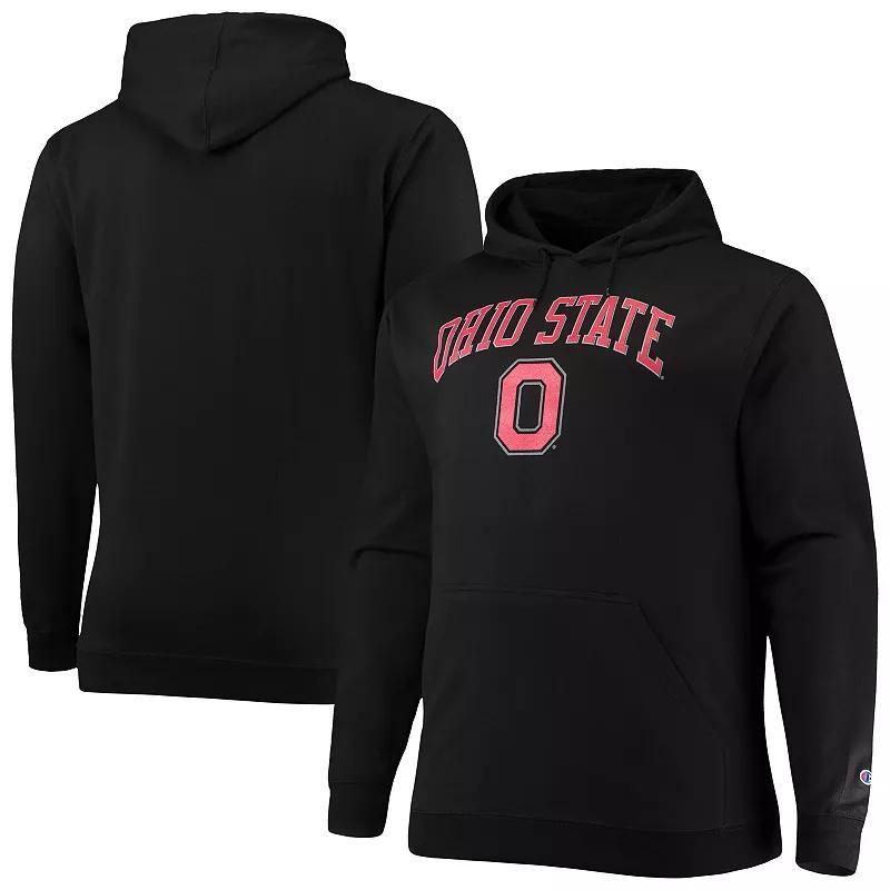 Mens Champion Black Ohio State Buckeyes Big & Tall Arch Over Logo Powerblend Pullover Hoodie Product Image