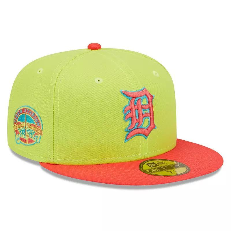 Mens New Era /Red Detroit Tigers Tiger Stadium Final Season Cyber Highlighter 59FIFTY Fitted Hat Product Image