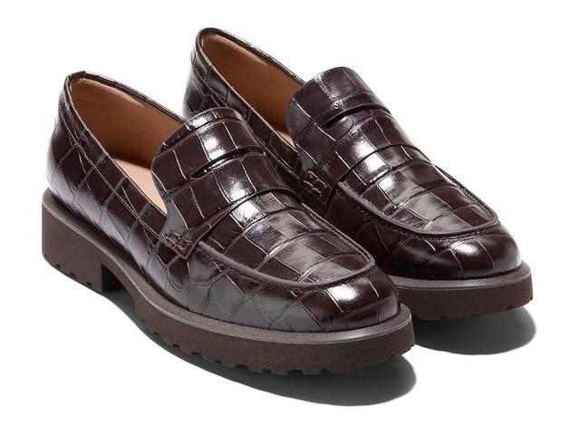 Cole Haan Geneva Loafer (Dark Chocolate Croc Print Leather) Women's Shoes Product Image