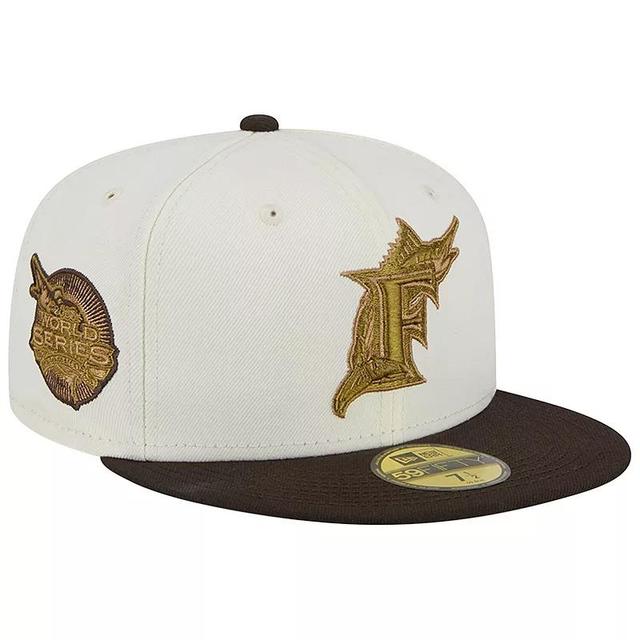 Mens New Era White/Brown Florida Marlins 2003 World Series 59FIFTY Fitted Hat Product Image