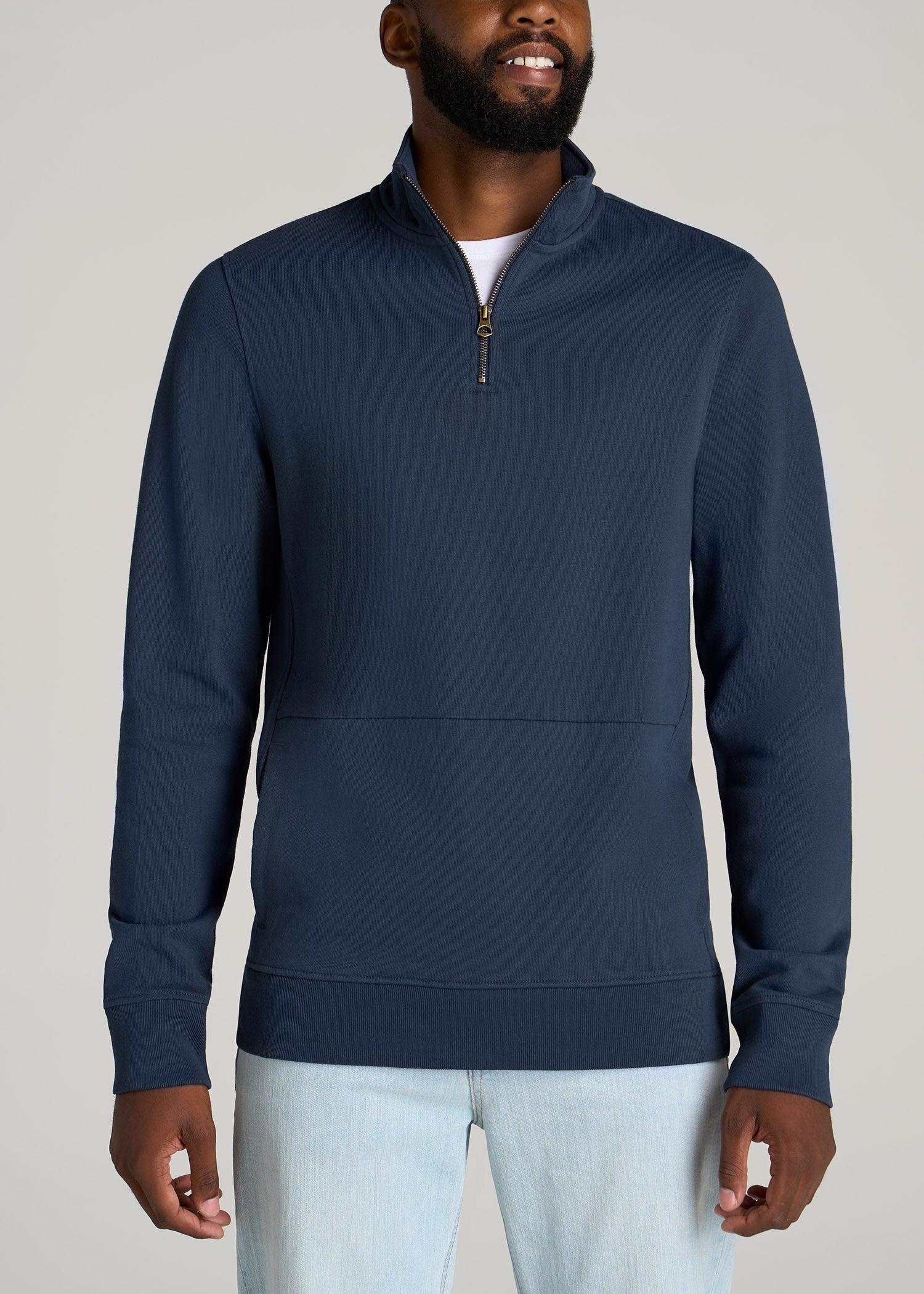 LJ&S Heavyweight Quarter-Zip Men's Tall Pullover in Vintage Midnight Navy Product Image