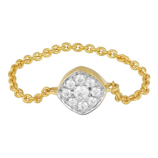 10k Gold Over Silver 1/8 Carat T.W. Diamond Cluster Chain Ring, Womens White Product Image