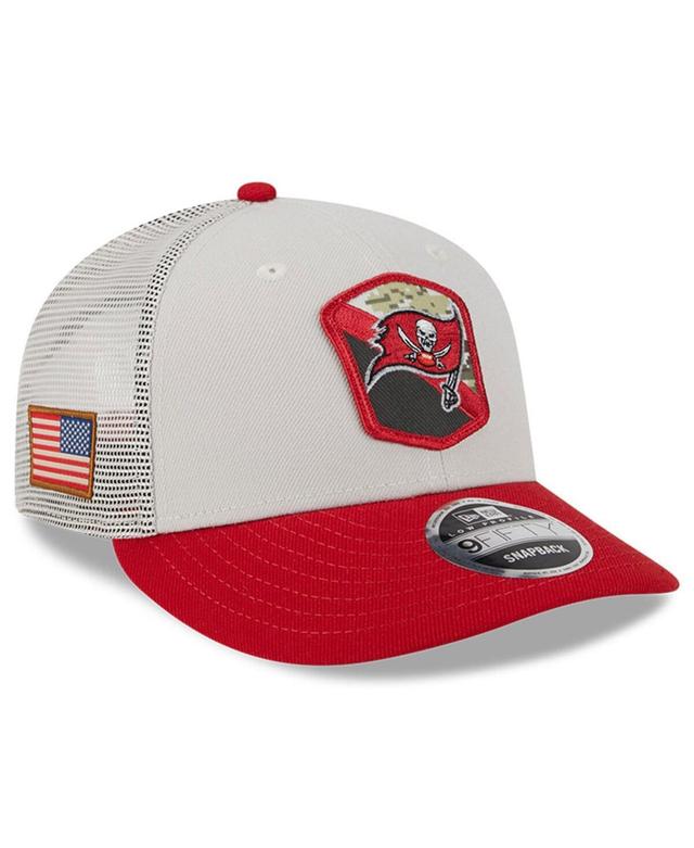 Mens New Era  Stone/Scarlet Tampa Bay Buccaneers 2023 Salute To Service Low Profile 9FIFTY Snapback Hat Product Image