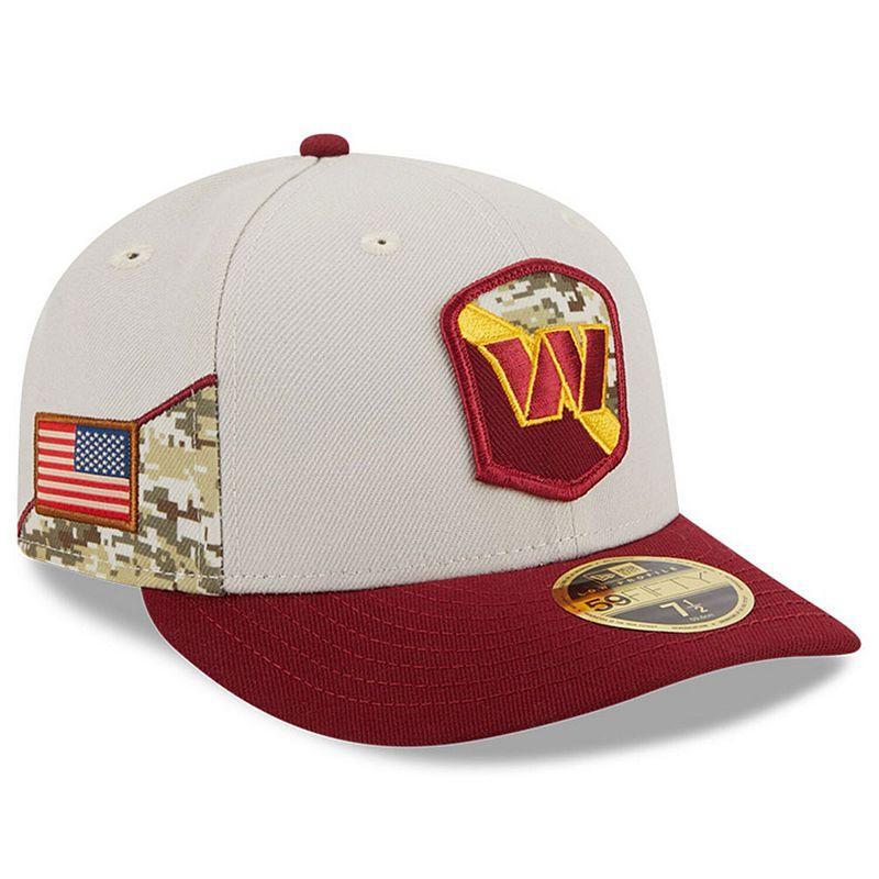 Mens New Era  Stone/Burgundy Washington Commanders 2023 Salute To Service Low Profile 59FIFTY Fitted Hat Product Image