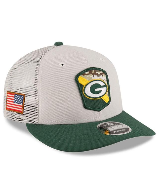 Mens New Era Stone Green Bay Packers 2023 Salute To Service Low Profile 9FIFTY Snapback Hat - Stone Product Image