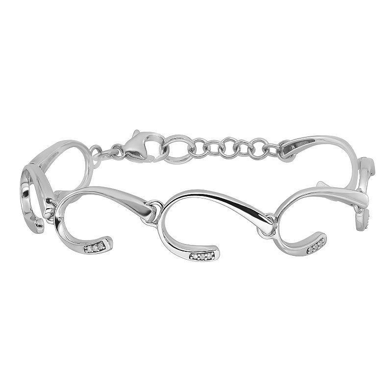 White Ice Sterling Silver Diamond Accent Fancy Bracelet, Womens Product Image