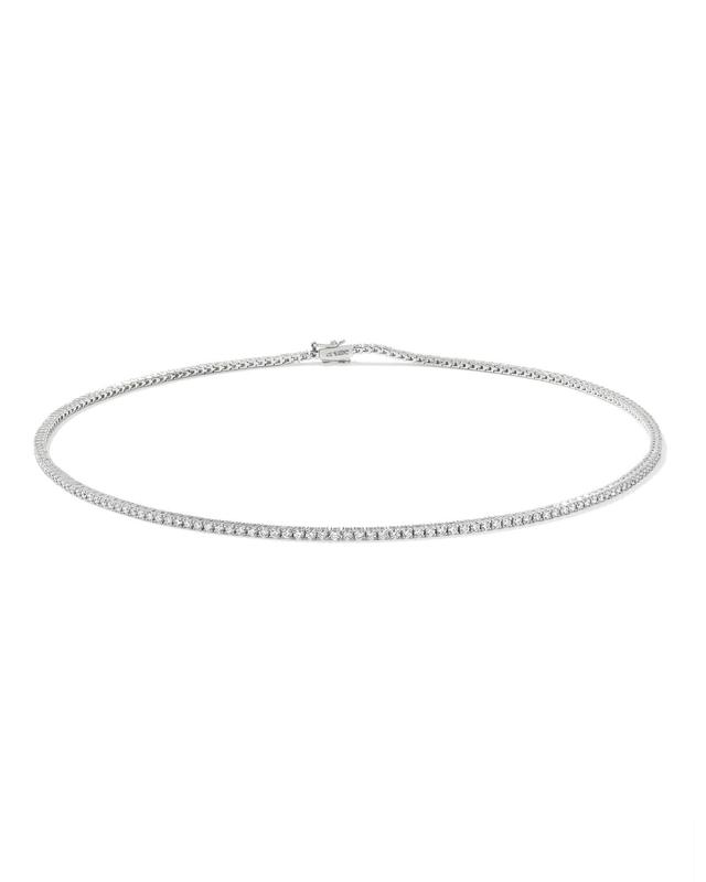 Lab Grown White Diamond Tennis Necklace in 14k White Gold Product Image