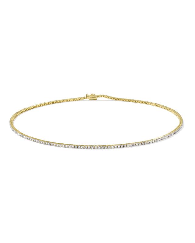 Lab Grown White Diamond Tennis Necklace in 14k Yellow Gold Product Image