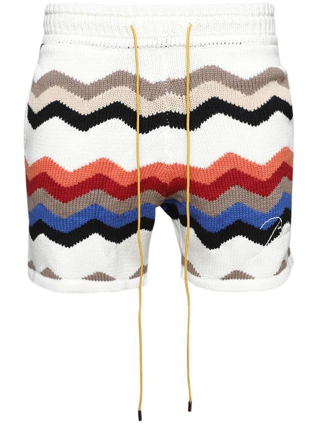 Cyril Intarsia-knit Shorts In White Product Image