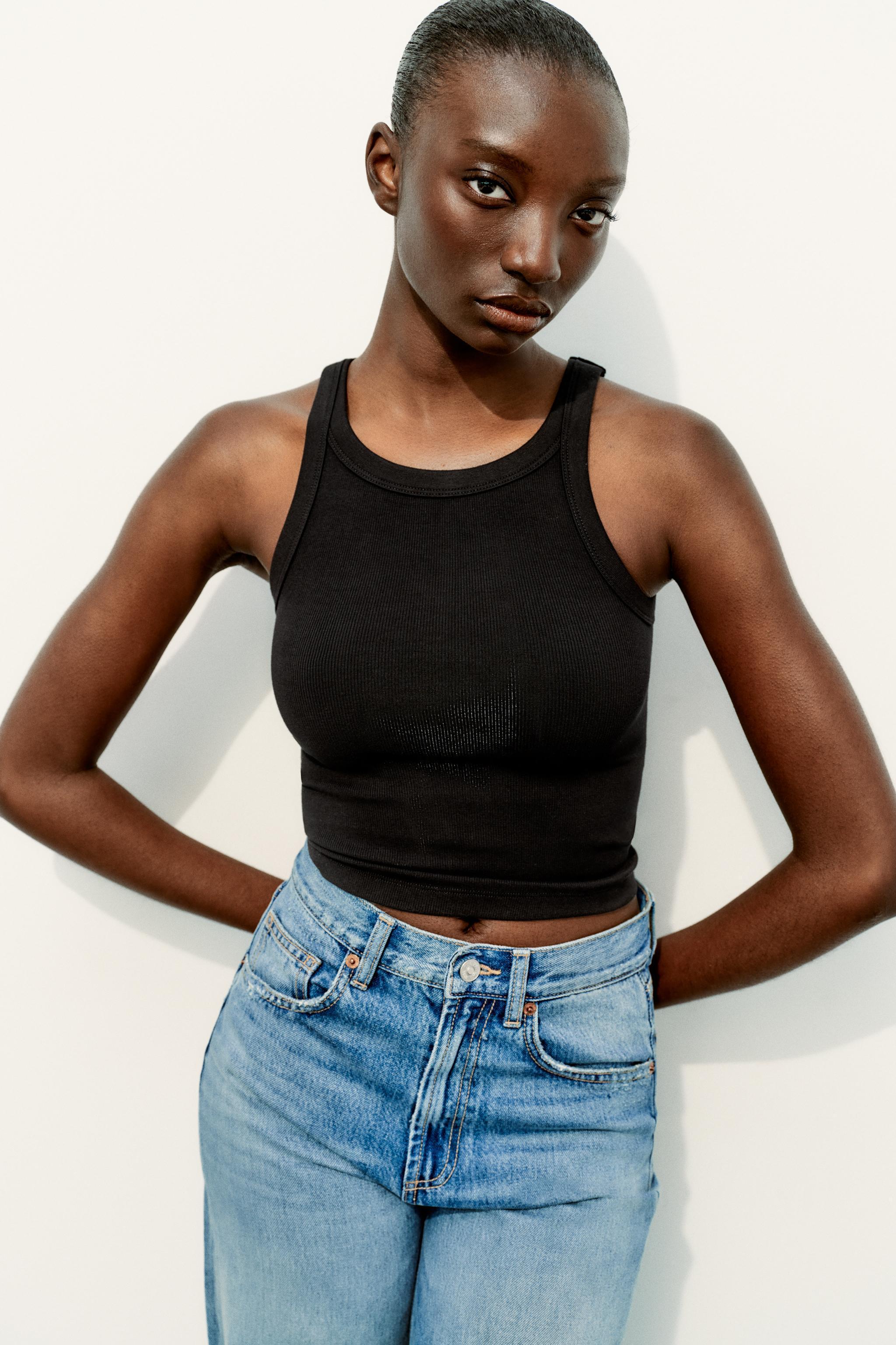 RIB CROP HALTER TOP Product Image