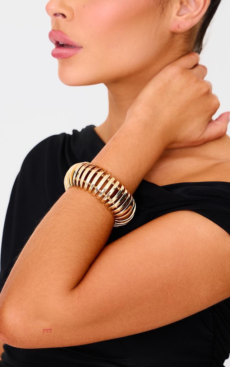 Gold Ribbed Bangle product image