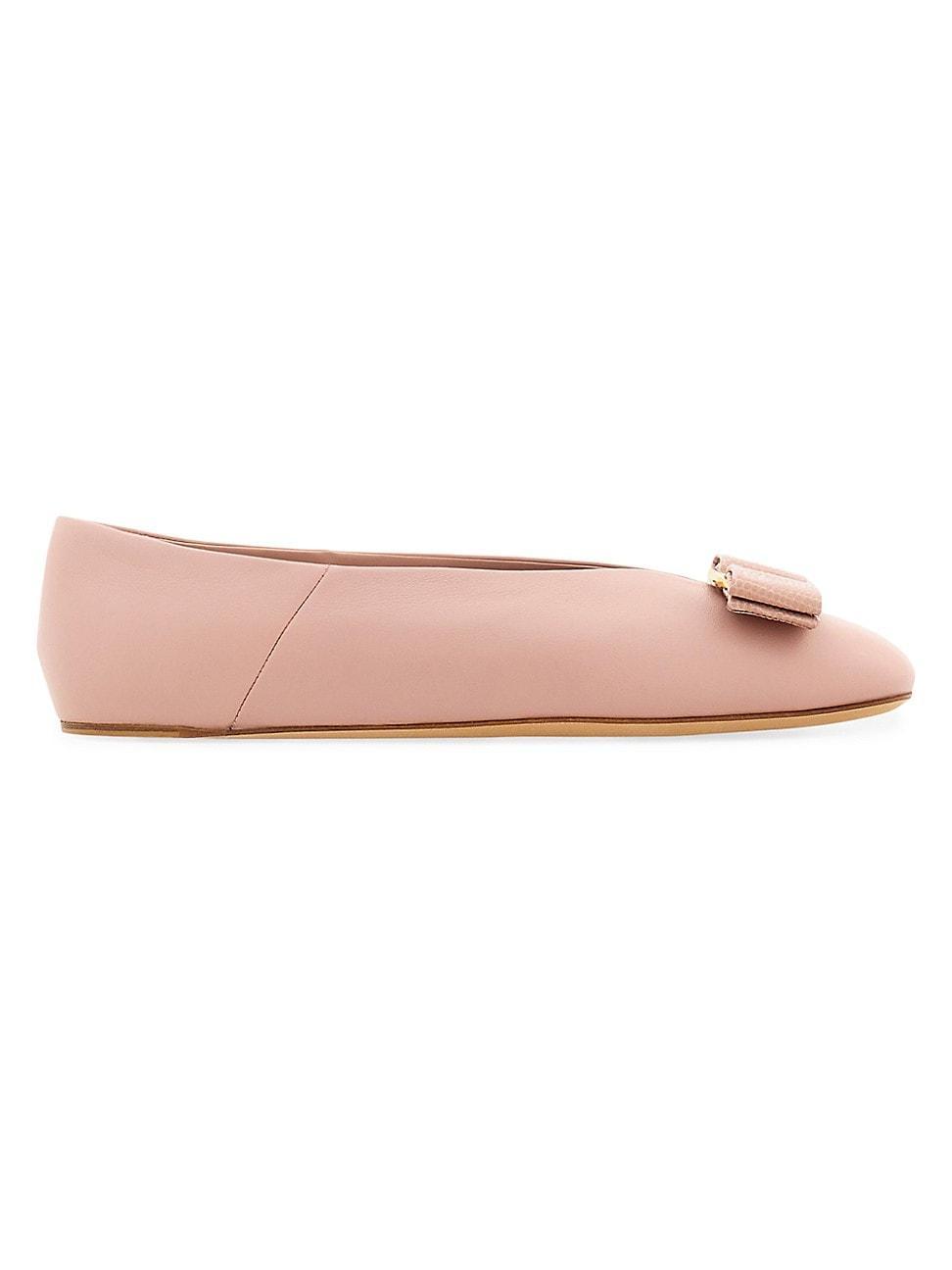 Womens Vanna Bow-Detailed Leather Ballet Flats product image