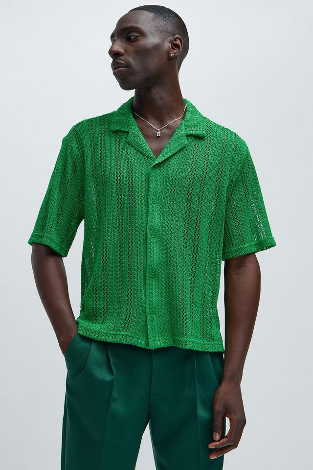 Atlas Textured Boxy Shirt - Green Product Image