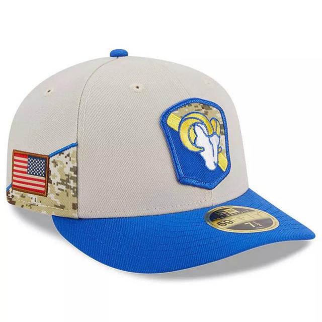 Mens New Era Stone/Royal Los Angeles Rams 2023 Salute To Service Low Profile 59FIFTY Fitted Hat Product Image