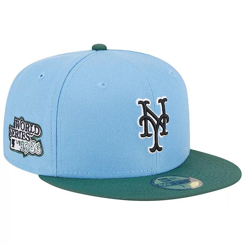 Mens New Era Sky Blue/Cilantro New York Mets 1986 World Series 59FIFTY Fitted Hat Product Image