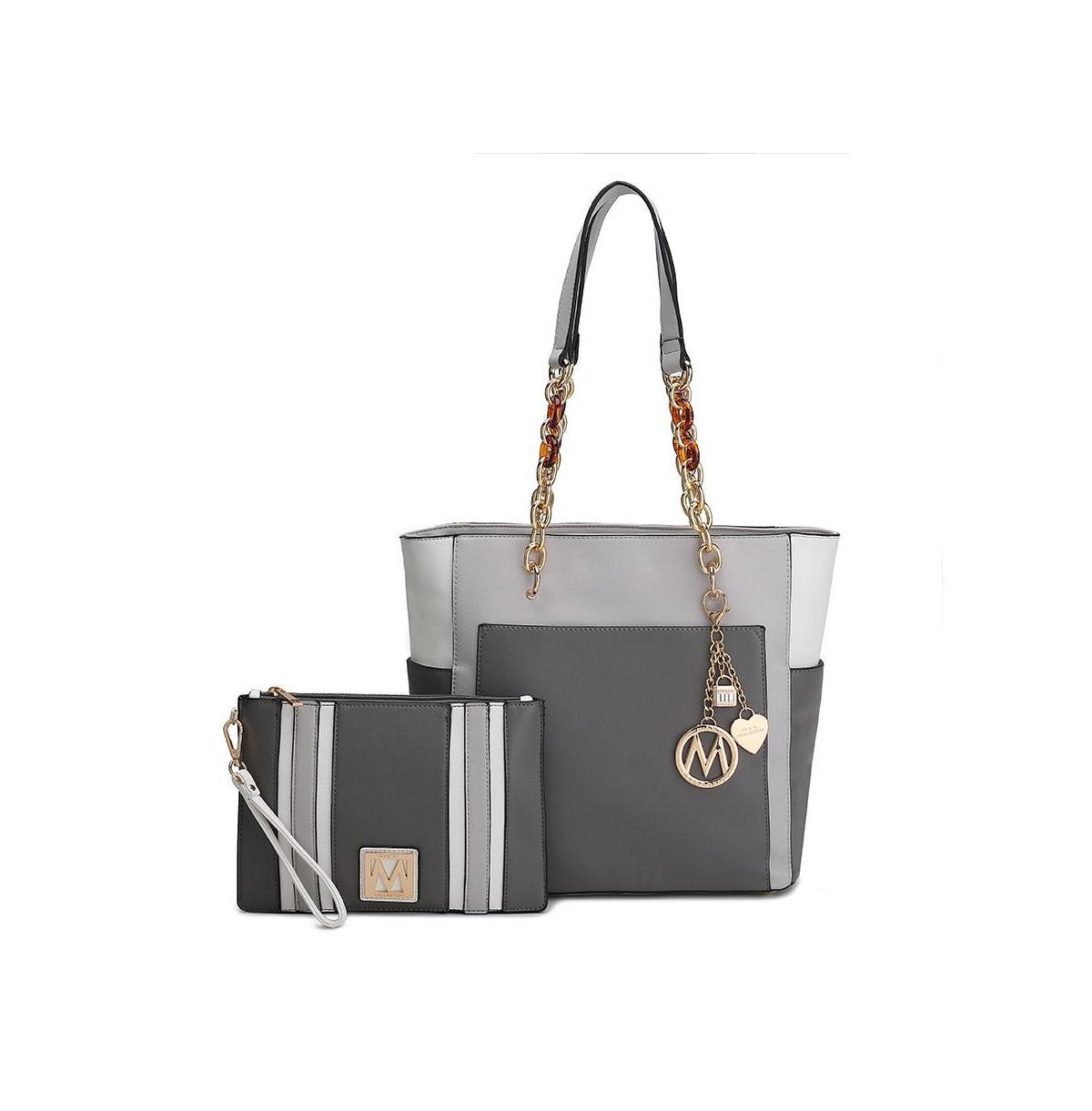 Mkf Collection Rochelle Color Block Women s Tote Bag with Wristlet by Mia K Product Image