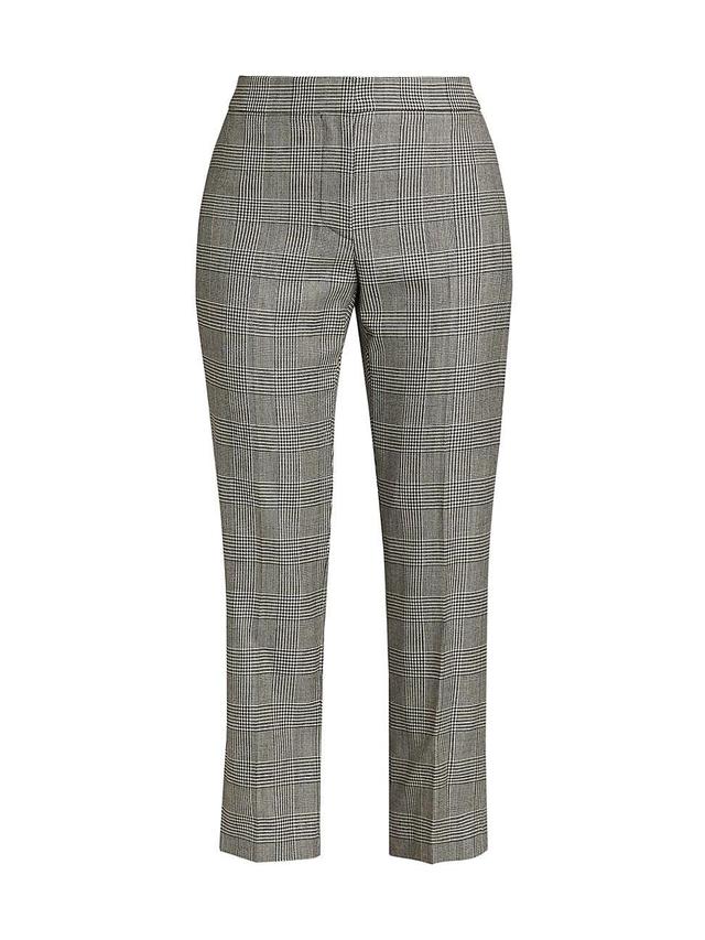 Womens Prince Of Wales Wool Trousers Product Image